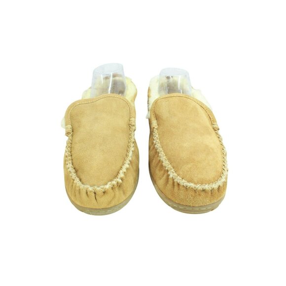 LL Bean Brown Suede Wicked Good Shearling Lined Venetian Slippers Size 11 M - Picture 5 of 8